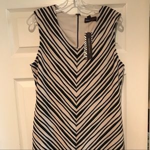 BNWT cream and black cocktail dress size L (14)